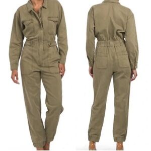 Young Fabulous & Broke Long Sleeve Jumpsuit in Pine Green Size S